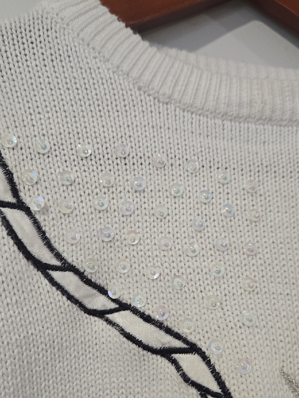 Vintage/Retro 80's Nautical Anchor Knit Cotton  Sequined And EmbroideredSweater - Picture 3 of 9
